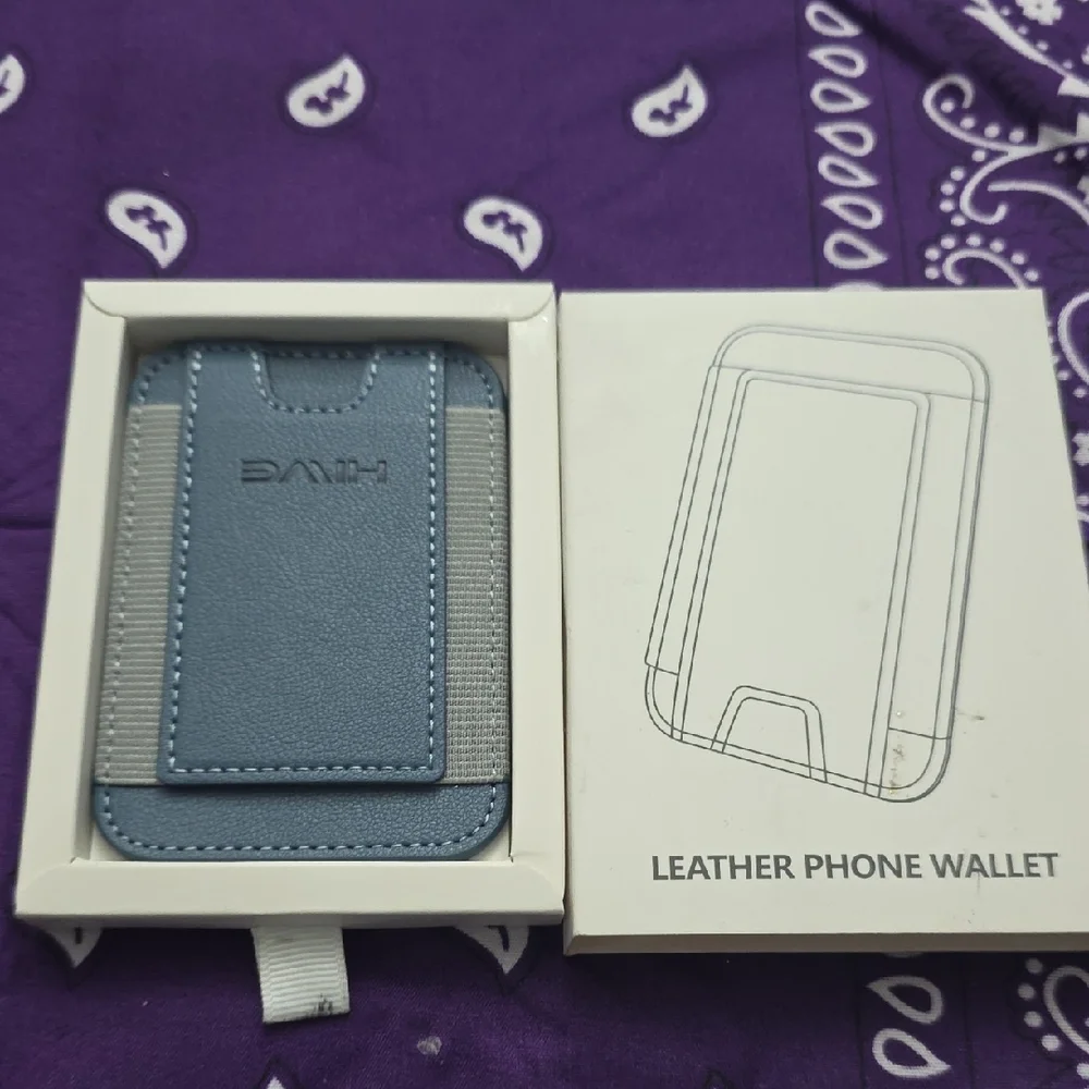 Have Blue and Gray Leather Phone Wallet